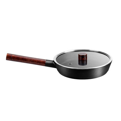 Non Stick Stir Frying Pan Wok Pressure Casting Corrosion Resistant With 20cm Handle