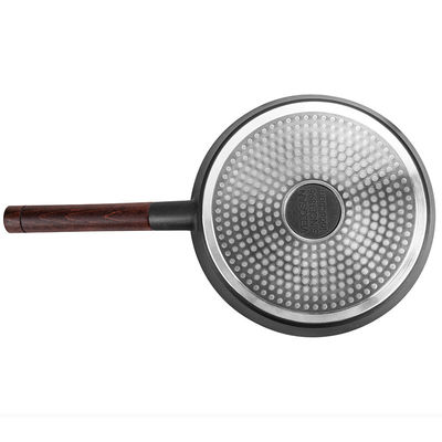 6.2cm Height Lightweight Stir Frying Pan ILAG Coating 28cm Frying Pan With Glass Lid